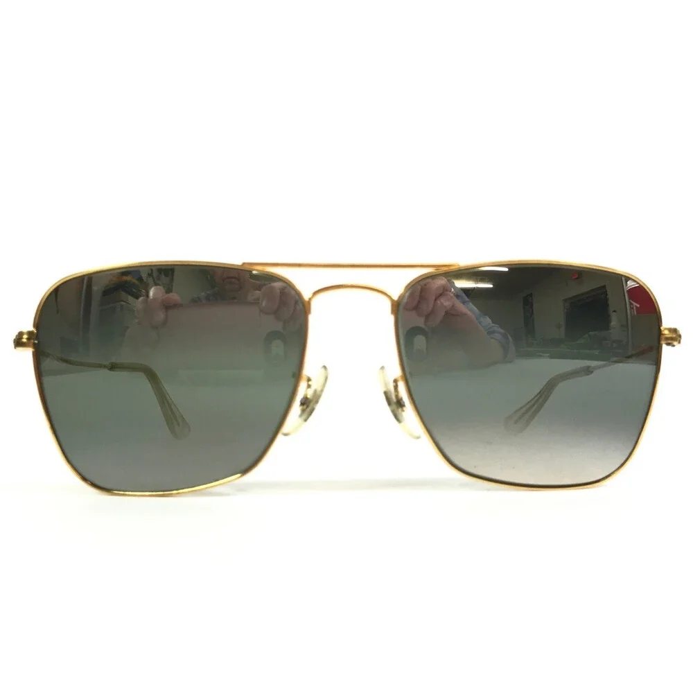 Vintage Bausch & Lomb Ray-Ban Small Sunglasses Caravan Gold w/ Bi-Mirror Lenses